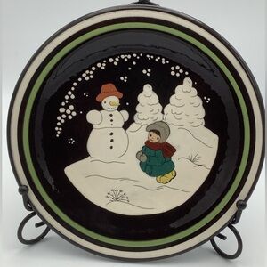 Vintage Burkart Kunst Keramik Swiss Pottery Decorative Plate